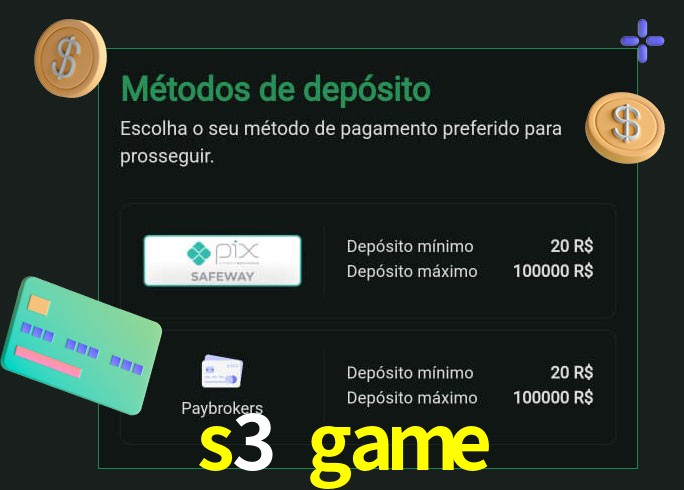O cassino s3 game oferece uma grande variedade de métodos de pagamento